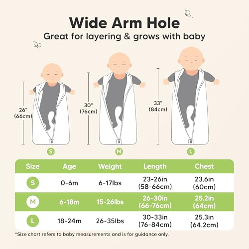Image of 2-Pack Baby Sleep Sacks, Zipper Wearable Blanket - 100% Organic Cotton 0.5TOG, Soft Lightweight Toddler Sleeping Sack 3-6 months, Easy to Wear Newborn Swaddles Sleepsack (Soft White, S)