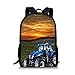 3D-Ackerschlepper und Sonnenuntergangsmuster Kinderrucksack,Rucksack Kinder,Schulrucksack,Kinderrucksack Jungen,kindergartenrucksack