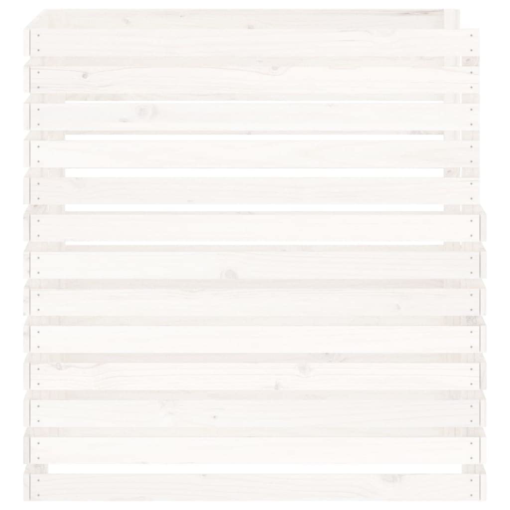 vidaXL Compostador de Madera Maciza de Pino Blanco 100x100x102 cm