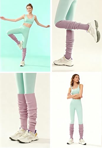 Image of v28 Women Warm Leg Warmers 80s Retro Party Costume Knit Ballet Neon Long Socks