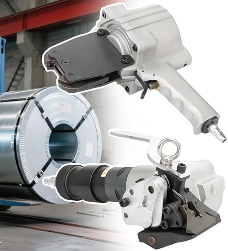 Heavy Duty Air-Powered Metal Banding Tool Set, Tensioner & Cutter Sealer for 19/25/32mm Steel Straps, Durable Split Type Baler for Secure Loads