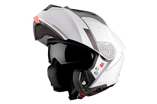 MT Helmets Genesis SV – Casco Moto Modular con Visor Solar Retráctil, Calota HIRP, Pantalla Antivaho y Preparado para Intercomunicador | Homologado ECE 22.06 & DOT