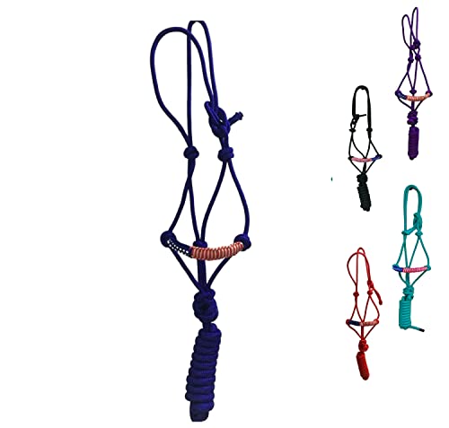 Majestic Ally Poly Braided Patriotic Nose Poly Rope Halter and 10' Matching Lead (Royal Blue)