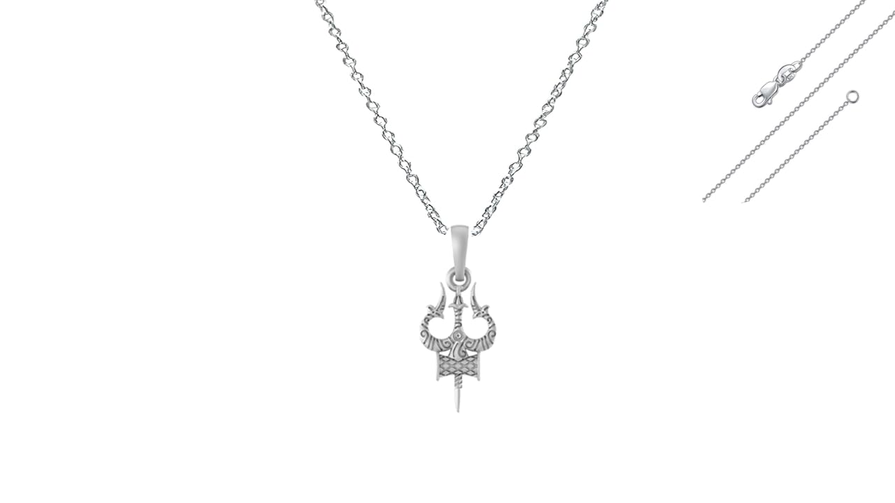 AKSHAT SAPPHIRE 92.5% Pure Sterling Silver Spiritual Shiva Trishul Chain Pendant (Anchor Chain) (B09TL1296L) Amazon Price History, Amazon Price Tracker