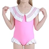 FCCAM Girls Swimsuit Kanna Kamui Cosplay Kids One Piece Bathing Suit with Hat Pink L