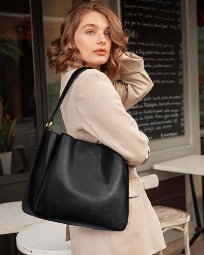 Image of LOVEVOOK Hobo Bag for Women with Three Large Compartments Waterproof Shoulder Handbags Purse for Work Shopping Travel