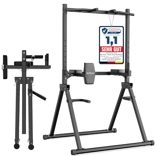 DH FitLife Faltbar Power Tower Dip Station bis 210kg |...