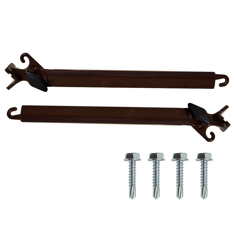 Braccetti per Tende da Sole in Alluminio 50 cm Marrone 1 Coppia Regolabili