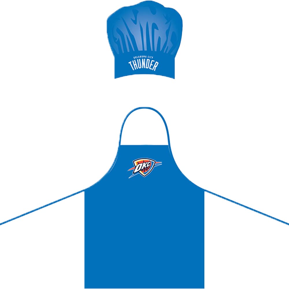 PSGLS0474826 Oklahoma City Thunder Apron & Chef Hat, 80% Polyester, 20% Cotton, Team Color
