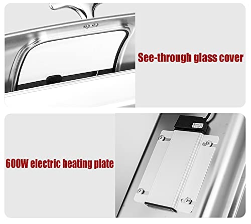 YAOYAOO Chafing Dish Edelstahl Buffet Party Warmer Pfannen, Elektrisch Buffet Speisewärmer, Warmhaltebehälter Essen… – Bild 6