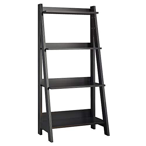 Bush Furniture Alamosa Ladder Bookshelf, Classic Black