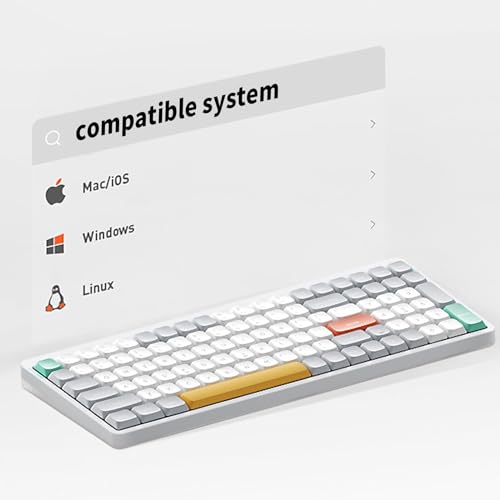 Image of nuphy Air96 V2 Wireless Mechanical Keyboard,100 Keys RGB Backlit Keyboard,Supports Bluetooth 5.1,2.4G and Wired Connection,for PC /Laptop /Windows /Mac -White Gateron Red Switch