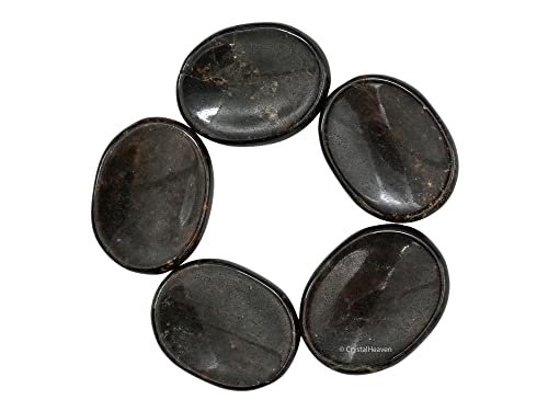 Image of Certified Garnet Crystal Thumb Worry Pebbles Stones for Anxiety Stress Relief Massage - AAA Grade Original Healing Gemstone Agate Rubbing Stone for Yoga Meditation Spiritual Reiki Feng Shui
