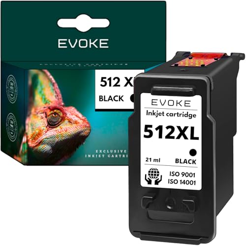 EVOKE 512 tinta XL compatible con Canon IP2700 MP240 MP250 MP280 negro negro 500 páginas 21 ml