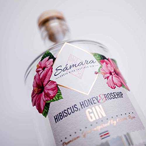 Samara Gin - inspiriert durch Costa Rica - handgefertigter London Dry, 0.7 l mit Hibiskus, Hagebutte, Honig und mehr – Bild 2