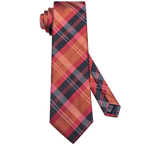 Image of Dubulle Mens Paisley Striped Tie Woven Necktie for Men and Handkerchief Cufflinks Set Wedding Formal Business