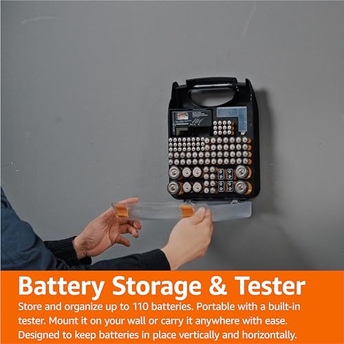 Amazon Basics B-110 Battery Organizer With Tester And Handle Holds 110 Batteries thumb #4