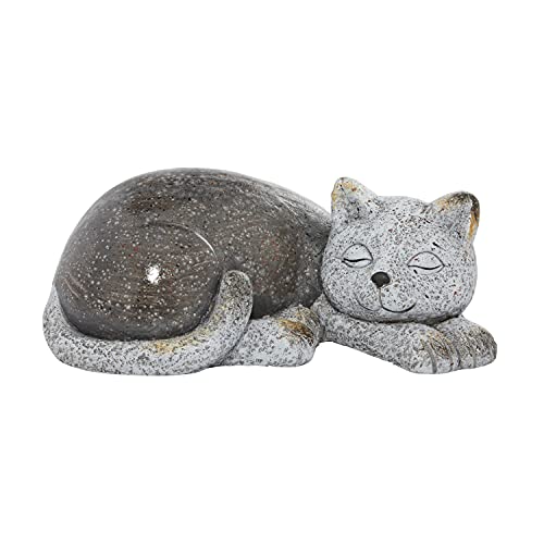 Estatua de jardín gato polystone 15 in x 9 in x 7 in gris miniatura 2