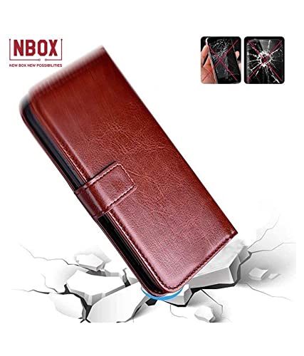 Image of KDM Flip Cover for Vivo U20, Vivo Y19, Vivo Z1 Pro /Vivo 1915 / Vivo 1951| Magnetic Closurer| PU Leather Magnetic Wallet Back Cover Case (Brown)
