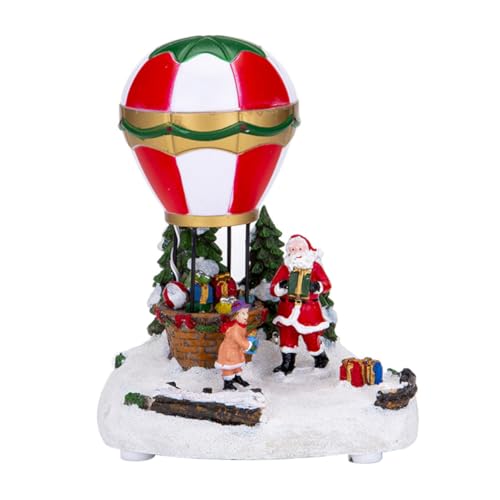 FUNOMOCYA Music Light Christmas Decor Led Igloo Hot Air Balloon Perfect Desktop Ornament Present