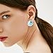 Fashion Beaded Flower Clip On Earrings For Women, Cute Lovely Acrylic Flower Earrings No piercing Earrings(Blue)