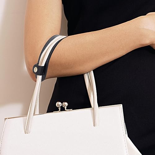 Image of WEBEEDY Leather Shoulder Strap Pad Replacement Non-Slip Cushion Pad Detachable Thick Leather Strap Cover for Tote Bags Handbag Purse Repair, Black, 8.9x1.8 inch