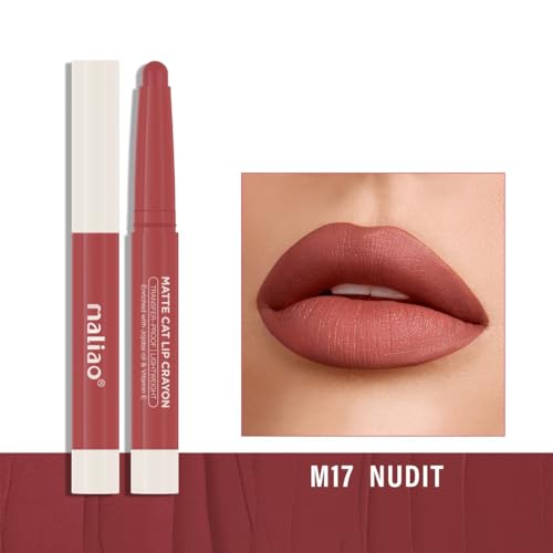 Image of Maliao Matte Cat Lip Crayon: Transfer-Proof & Lightweight (17-NUDIT)