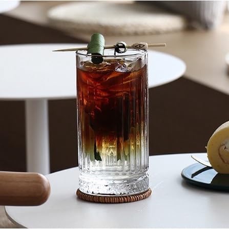 Image of bellemax 300 ML Premium Juice Glasses Drinking Glasses,Highball Lead-Free Glasses,Tumblers for Water,Juice,Beer,Cocktail and Mixed Drinks - 6 Pieces,Transparent (BM-01)