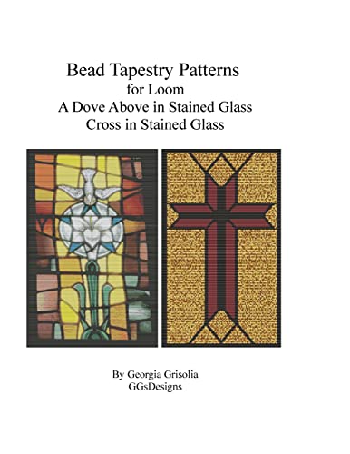 Bead Tapestry Patterns for Loom A Dove Above in Stained Glass Cross in Stained Glass