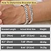 VNOX Mens Bracelets 2 Pcs Bracelets for Men Stainless Steel Bracelet Cuban Link Chain Bracelet,Gifts for Him Dad Boyfriends,Silver 19 #4