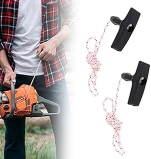 KARELLS Pull Cord For Lawnmower, Recoil Starter Rope, Lawnmower Pull Cord, With 2 Pieces Starter Handle For Lawn Mower Chainsaw Trimmer Edger Brush Cutter Engine Parts Garden Machine Fitting-2 Sets