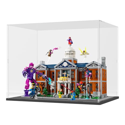 Image of Choowin Acrylic Display Case for Lego Notre Dame 21061 for Lego Bowser 71411 for X Mansion 76294 Thickened Clear Acrylic Display Cases for Collectibles Assemble Dustproof Display Box(Black Base)
