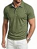EKLENTSON Men's Polo Shirts Classic Soft Stretch Casual T Shirts Quick Dry Summer Tee Tops,Army Green,S #1