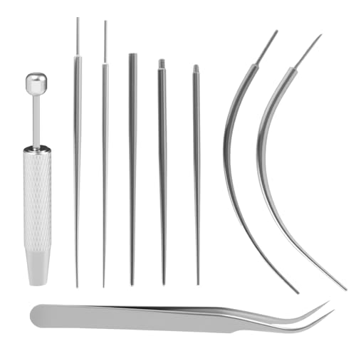 Piaeny Set di piercing da 16 g, 18 g, in acciaio inox, con pinza a sfera, set di attrezzi per il cambio di gioielli a orecchio, naso, labbro, ombelico