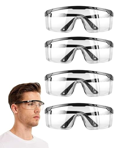 NHCDFA 4 Pairs Safety Goggles for Men, Protective Transparen...