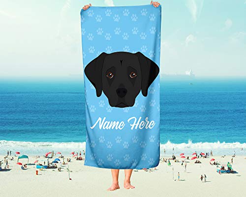 Personalized Black Lab Beach And Bath Towels - Large And Medium Sizes - Custom Towel Travel Pool And Indoor Use Towels For Adults Kids Labrador Retriever #TOP3