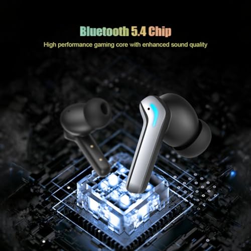 Image of iFAST IF-400 True Wireless Stereo Gaming Earbuds, Quad Mic ENC for Clear Calls, Bluetooth 5.4, Low Latency Gaming, RGB LED, Type-C Fast Charge, 5H /40H Playtime, IPX5 | Black
