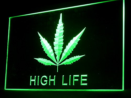 Marijuana Hemp High Life Led Light Sign
