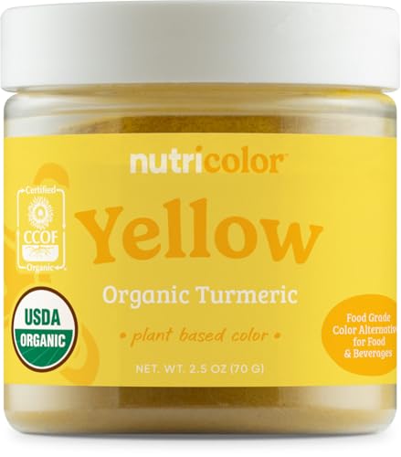Nutricost Yellow Plant Based Food Coloring From Organic Turmeric Powder (70 Servings) - Nutricolor Color Alternative For Food & Beverages
