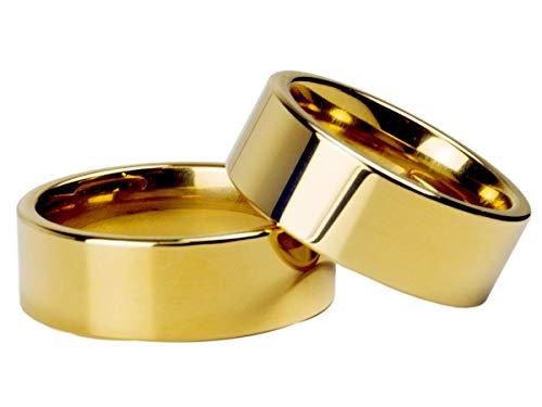 Par Alianças Banhada Ouro18k Reta 8mm Tungstênio
