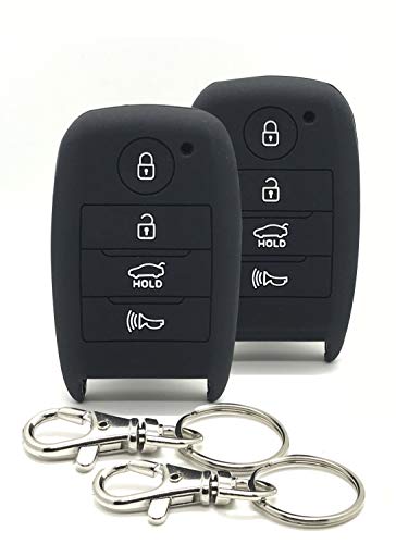Good Life+Style 2 pcs KIA Smart Key Fob Covers for Keyless Remote with Snap Hooks | Set of 2 Kia Key Fob Protector Cases for 2014 2015 2016 2017 2018 2019 Forte Optima Rio Sedona Sorento Soul Sportage