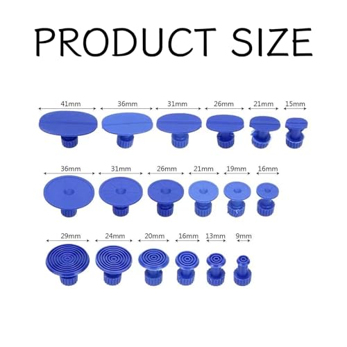 Image of 18 Pcs Car Dent Puller Kit, Small Dent Remover Tool for Car, Damage-Free Paintless Body Dent Repair Removal Tools with T Slide Puller and 18 Suction Cups of Different SPEC for Car
