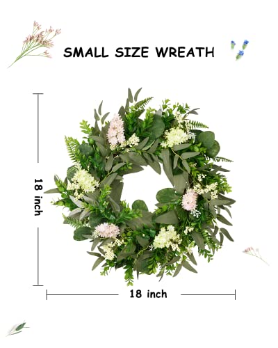 Ddhs 18 Inch Artificial Eucalyptus Wreath，Spring Wreaths For Front Door Green Leaf With Boxwood Berries For All Seasons Window Farmhouse Greenery Wreath For Spring/Summer Home Decor #TOP1