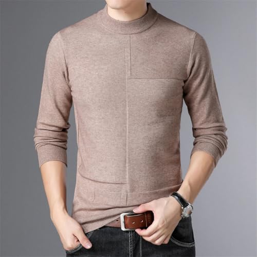 Knit Pullover Crew Neck Sweater Autum Winter Solid Color Simple Casual Men Jumper4