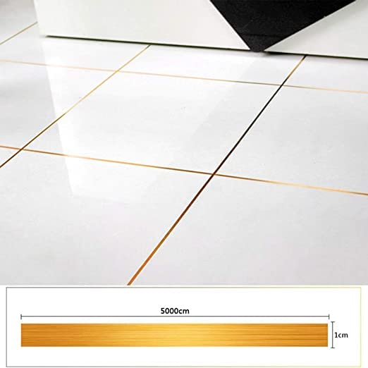 NOMAZO Tile Sticker Waterproof Gap Sealing Golden Tape Strip Adhesive Tile Decoration Floor Tape for Floor and Wall 4