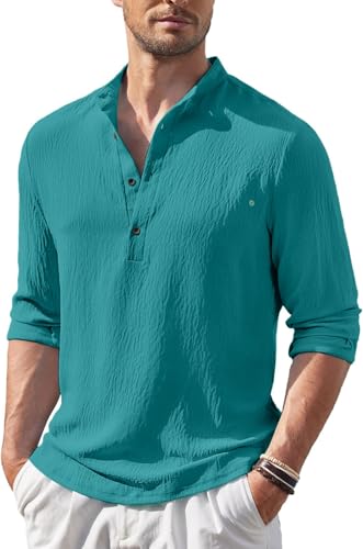 Image of Men's Regular Fit Solid Popcorn Full Sleeve Regular Fit Short Kurta | Solid Pattern Mandarin Collar Straight Kurta