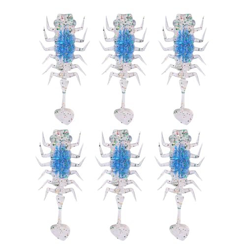 YROHGKPN 6Pcs Float Fishing Lure Paddle Tail Swimbaits Simulations Centipedes Baits Floatings Artificial Lure with Sequins