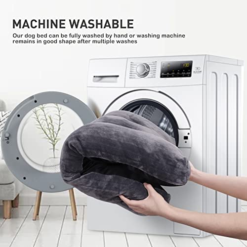 Dog Crate Bed Washable Dog Beds for Extra Small Dogs Deluxe Thick Flannel Fluffy Comfy Kennel Pad Anti-Slip & Anti-Scratch Pet Sleeping Mat, 21 x 12 Inch, Gray by KSIIA - Image 5