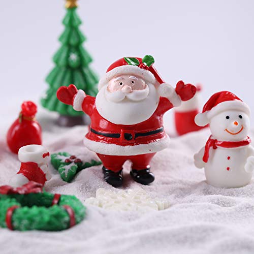 28Pcs Christmas Miniature Ornament Kits Fairy Garden Miniatures Figurines Accessories For Diy Dollhouse Decoration, Resin Christmas Tree Snowman Santa For Micro Landscape Ornaments Xmas Party Decor #TOP3