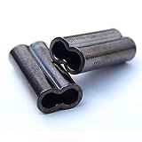 Yonihawk Double Barrel Crimp Fishing Line Tube Connectors Ferrule Loop Sleeves Kit for Wire Rope and...